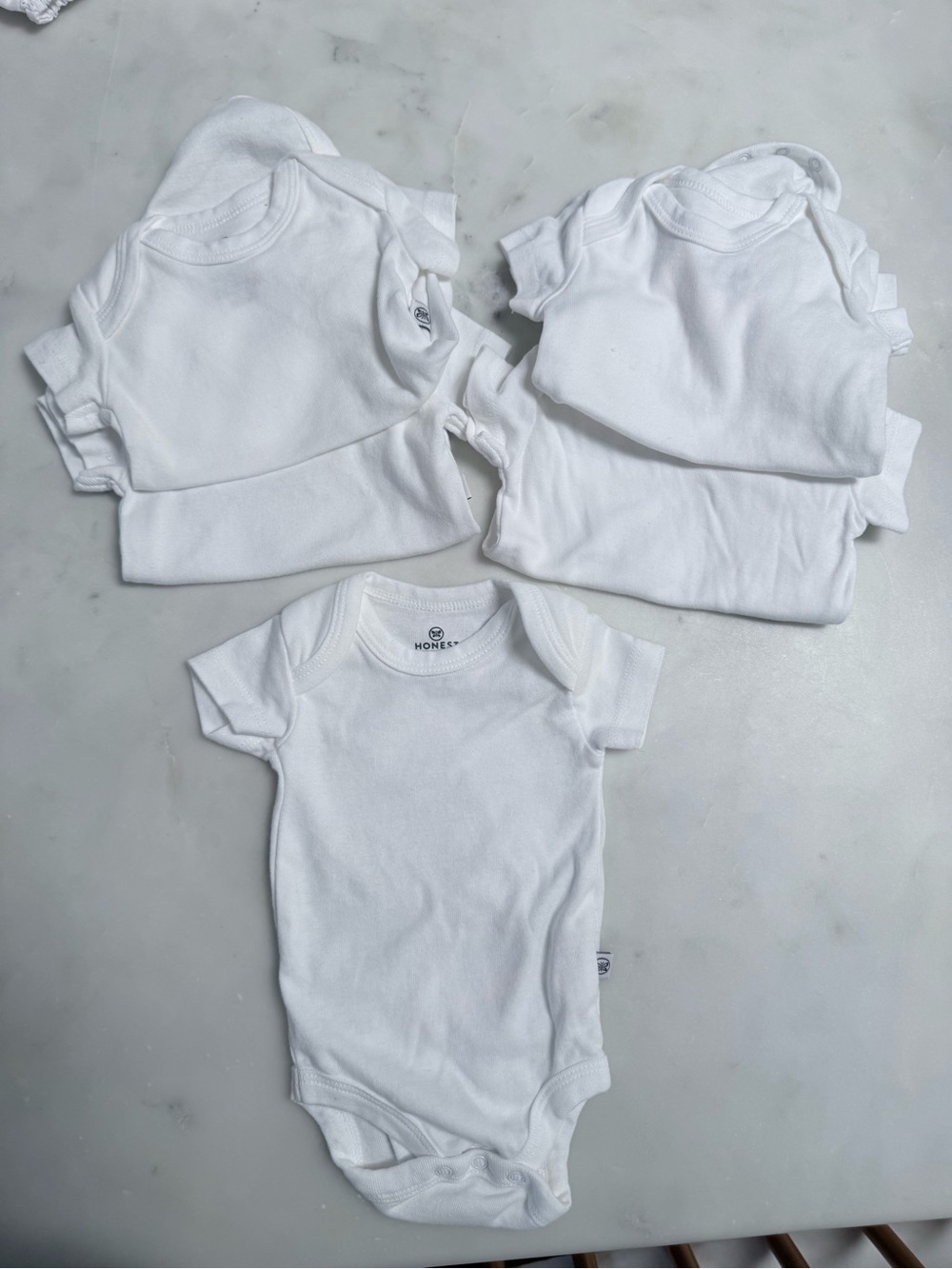 The Honest Company White Short-Sleeve Baby Bodysuits Set